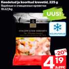 Keedetud ja kooritud krevetid, 225 g