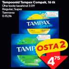 Allahindlus - Tampoonid Tampax Compak, 16 tk