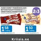 FAZER KISMET PIIMAŠOKOLAADIBATOON NUGATITÄDISEGA 55 G, OMAR ŠOKOLAADIBATOON 55 G