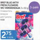 BREF BLUE AKTIV FRESH FLOWERS WC-VÄRSKENDAJA 3 x 50 g