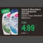 Allahindlus - Head & Shoulders 2in1 šampoon 500 ml Classic Clean, Menthol