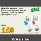 Allahindlus - Garnier Women Neo
kreemdeodorant 40 ml
