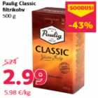 Paulig Classic
filtrikohv
500 g