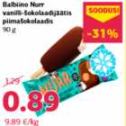 Allahindlus - Balbiino Nurr
vanilli-šokolaadijäätis
piimašokolaadis
90 g