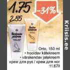 Orto, 150 ml .hooldav kätekreem .värskendav jalakreem
