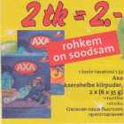 Allahindlus - Axa kaerahelbe kiirpuder, 2 x (6 x 35 g)