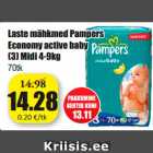Allahindlus - Laste mähkmed Pampers
Economy active baby
(3) Midi 4-9kg
70tk 