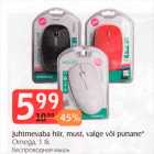 Juhtmevaba hiir, must, valge või punane*