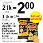 Allahindlus - Cheddari ja chipotle- või jalapenomaitselised kartulikrõpsud Exxtra Estrella, 140 g