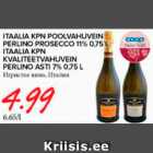 ITAALIA KPN POOLVAHUVEIN PERLINO PROSECCO 11%, 0,75 L, UTAALIA KPN; KVALITEETVAHUVEIN PERLINO ASTI 7%, 0,75 L