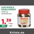 Allahindlus - DUO NUSICA
PÄHKLIKREEM
400 g