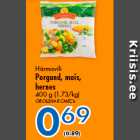 Härmavili
Porgand, mais,
hernes
400 g