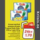 Allahindlus - Konserveeritud
ananass siirupis
Tropical Gold, Dole,
230 g / neto 139 g 