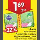 Libresse Natural Ultra Normal Clip Economy hügieenisidemed, 20 tk
