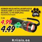 Allahindlus - KENNER HILED METALLKORPUSEGA
TASKULAMP (3 X AAA PATAREID
KAASAS, 12 TK DISPLAYL)