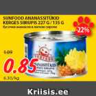 Allahindlus - SUNFOOD ANANASSITÜKID
KERGES SIIRUPIS 227 G / 135 G