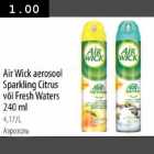 Allahindlus - Air Wick aerosool Sparkling Citrus või Fresh Waters  200ml