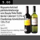 Hispania kaitstud päritolunimetusega vein Davalu Tinto Roble Merlot-Cabernet 13,5% või Chardonnay-Gewürztraminer 13% 75cl