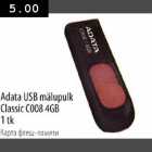 Adata USB mälupulk Classic C008 4GB 1tk