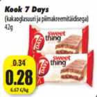 Allahindlus - Kook 7 Days
(kakaoglasuuri ja piimakreemitäidisega)
42g