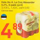 Hele õlu A.Le Coq Alexander 