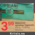 Allahindlus - Makaronid spinatiga Tagliarelle, 250 g