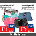 Naiste aluspüksid, s. M-3XL;  bambusest; Meeste bokserid s.M-3XL; bambusest
