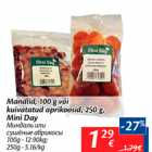 Mandlid, 100 g või kuivatatud aprikoosid, 250 g, Mini Day
