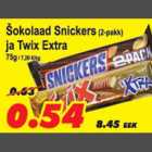 Allahindlus - Sokolaad Snickers ja Twix Extra