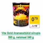 Allahindlus - Vita Gold Ananassitükid siirupis 565 g, netokaal 340 g