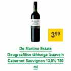 De Martino Estate Geograafilise tähisega lauavein Cabernet Sauvignon 13,5% 750 ml