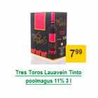 Tres Toros Lauavein Tinto poolmagus 11% 3 l