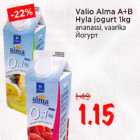 Valio Alma А+В Hyla jogurt lkg ananassi, vaarika