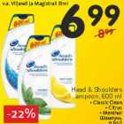 Allahindlus - Head & Shoulders
šampoon, 600 ml
• Classic Clean
• Citrus
• Menthol