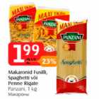 Allahindlus - Makaronid Fusilli, Spaghetti või Penne Rigate 