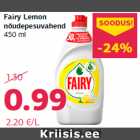 Fairy Lemon
nõudepesuvahend
450 ml