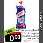 WC puhastusvahend
Harpic Original
750ml 