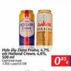 Allahindlus - Hele õlu Zlata Praha, 4,7% või Holland Crown, 4,8%, 500 ml