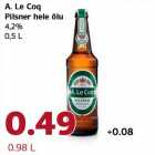 Alkohol - A. Le Coq Pilsner hele õlu 4,2% 0,5 L