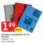 Allahindlus - Jooneline spiraalplokk VIP A5,
48 lehte
