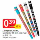 Allahindlus - Geelipliiats, sinine,
Mustache 0,5 mm, erinevad