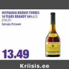 Allahindlus - HISPAANIA BRÄNDI TORRES
10 YEARS BRANDY 38% 0,7L