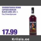 Allahindlus - SUURBRITANNIA RUMM
CAPTAIN MORGAN
BLACK LABEL 40% 1L