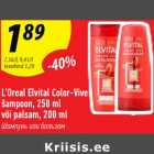 Allahindlus - L´Oreal Elvital Color-Vive šampoon, 250 ml või palsam, 200 ml