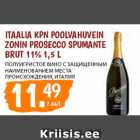 ITAALIA KPN POOLVAHUVEIN
ZONIN PROSECCO SPUMANTE
BRUT