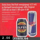 Allahindlus - Ostes koos Red Bull energiajoogi (473 ml) ja Hartwall karastusjoogi Jaffa Original (330 ml) on hind 2,00+pant 0,08