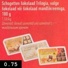 Allahindlus - Schgetten šokolaad Trilogia, valge šokolaad või šokolaad mandlikreemiga, 100 g