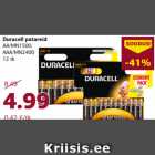 Duracell patareid
AA/MN1500,
AAA/MN2400
12 tk