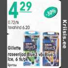 Gillette raseerijad Blue3 või Blue3 Ice, 6 tk/pk