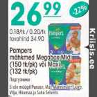 Allahindlus - Pampers mähkmed Megabox Midi (150 tk/pk) või Maxi
(132 tk/pk)